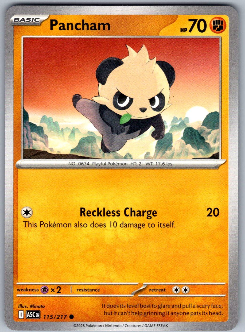 Pancham 115/217 Ascended Heroes Pokemon