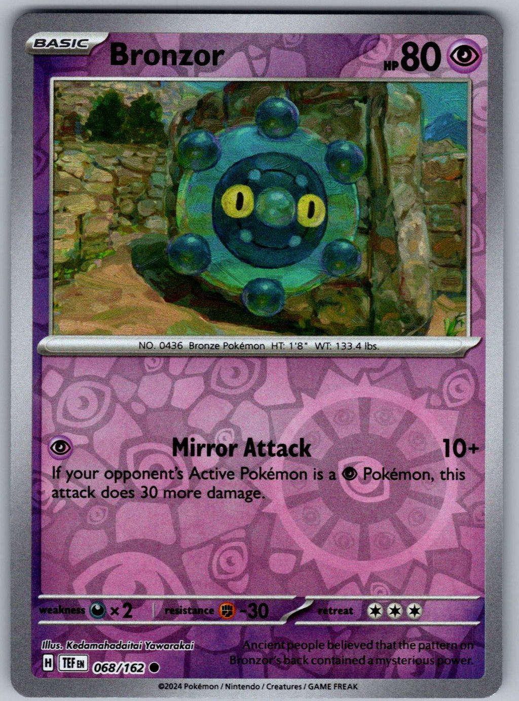 Bronzor 068/162 Temporal Forces Pokemon Reverse Holo