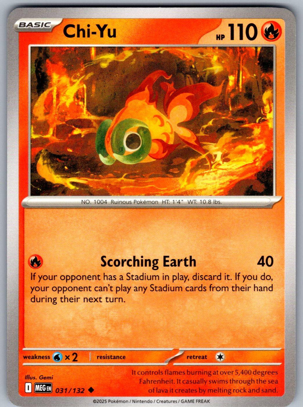 Chi-Yu 031/132 Mega Evolution Pokemon