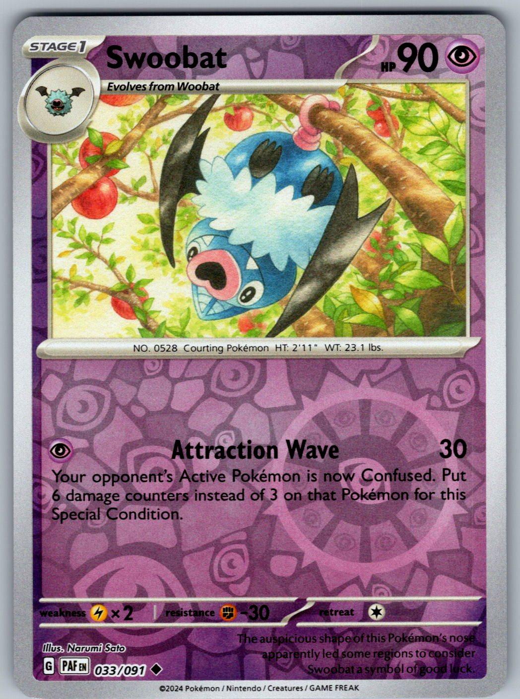 Swoobat 033/091 Paldean Fates Pokemon