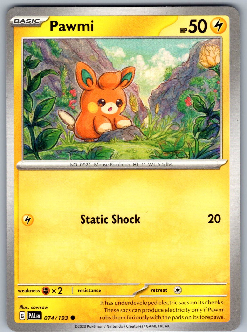 Pawmi 074/193 Paldea Evolved Pokemon