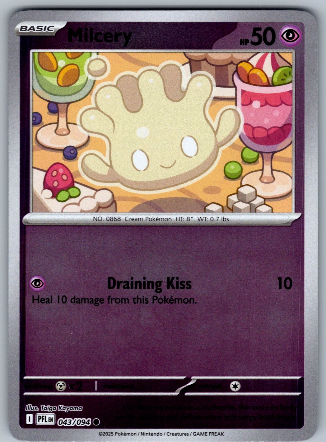 Milcery 043/094 Phantasmal Flames Pokemon Reverse Holo