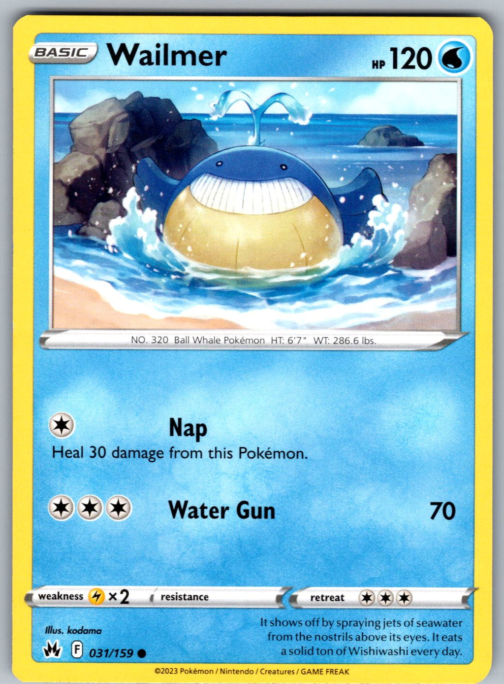 Wailmer 031/159 Crown Zenith Pokemon
