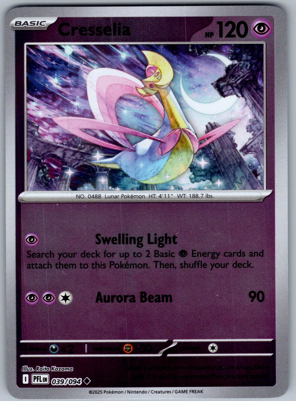 Cresselia 039/094 Phantasmal Flames Pokemon Reverse Holo