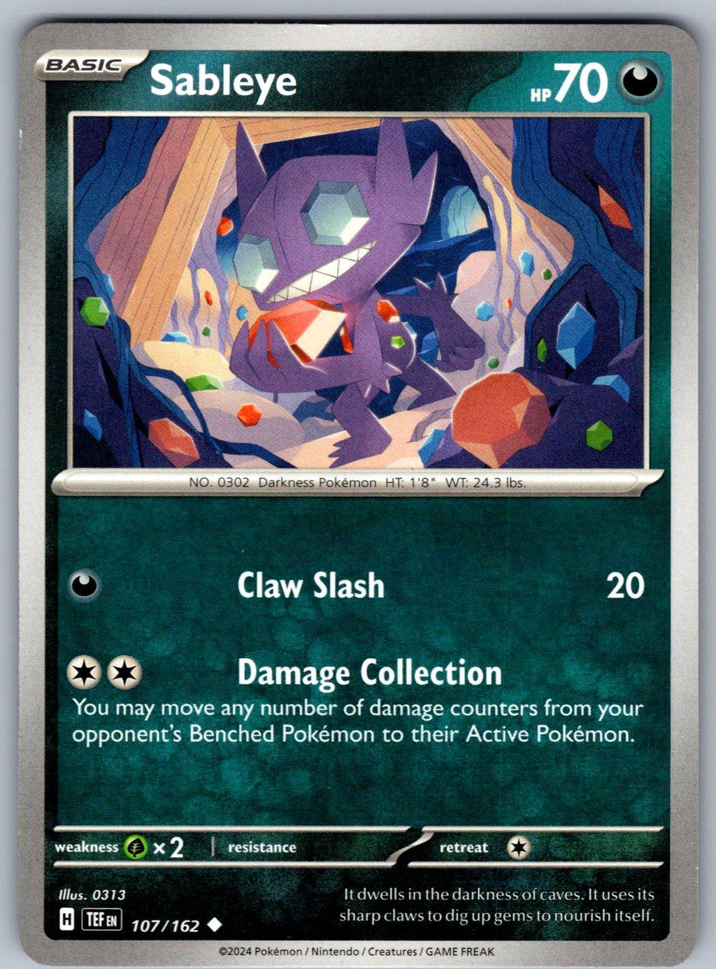 Sableye 107/162 Temporal Forces Pokemon