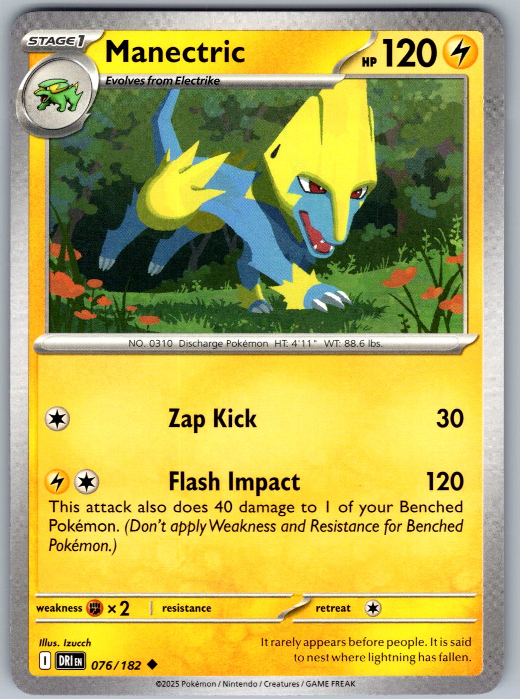 Manectric 076/182 Destined Rivals Pokemon