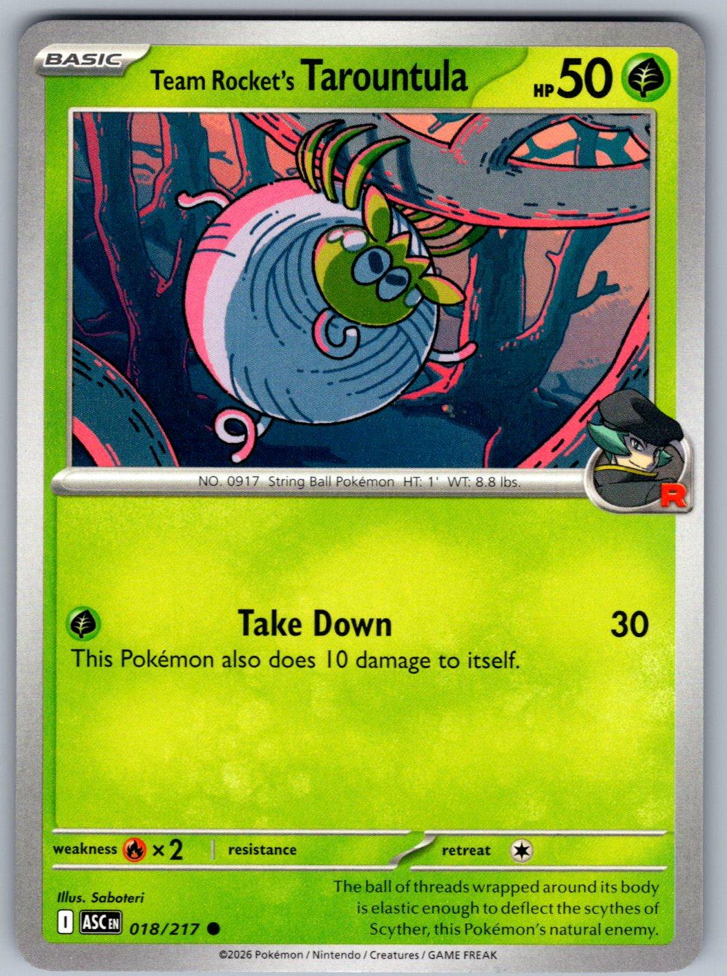 Team Rocket's Tarountula 018/217 Ascended Heroes Pokemon