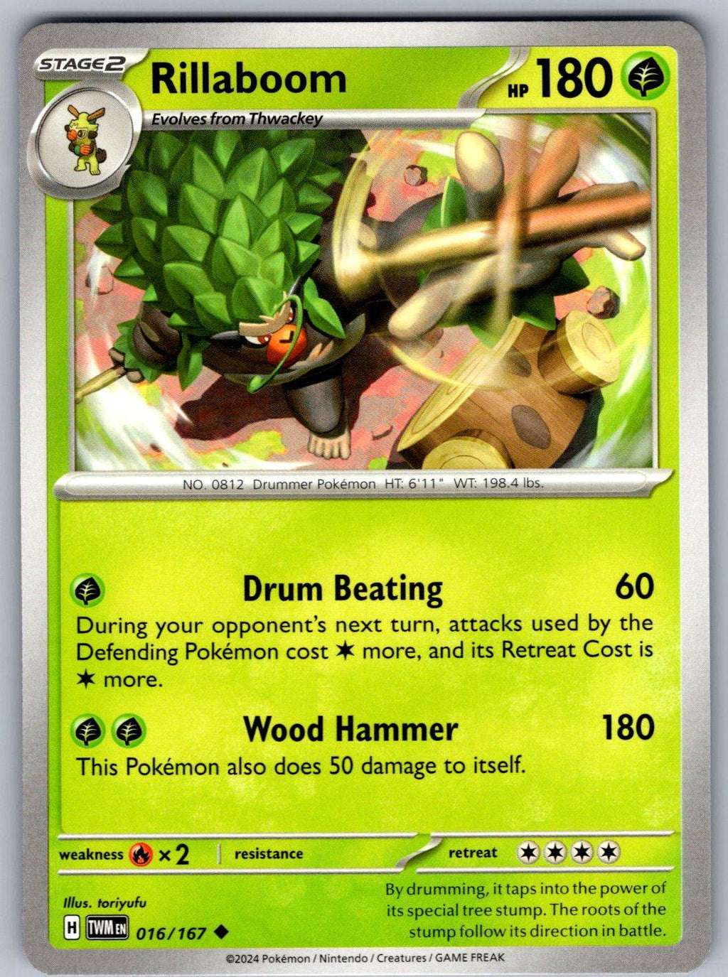 Rillaboom 016/167 Twilight Masquerade Pokemon