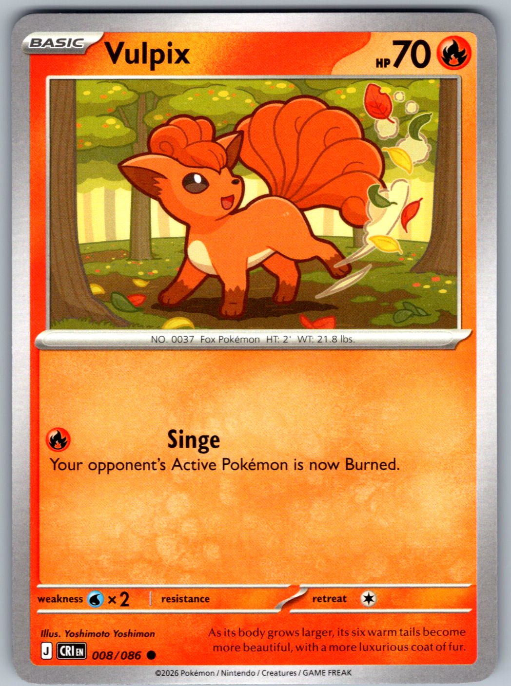 Vulpix 008/086 Chaos Rising Pokemon