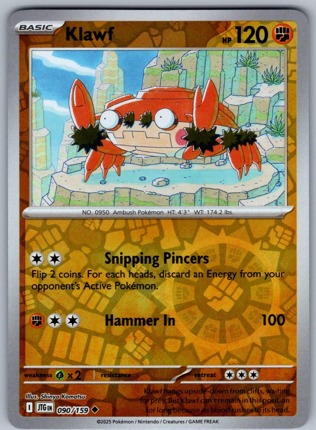 Klawf 090/159 Journey Together Pokemon Reverse Holo