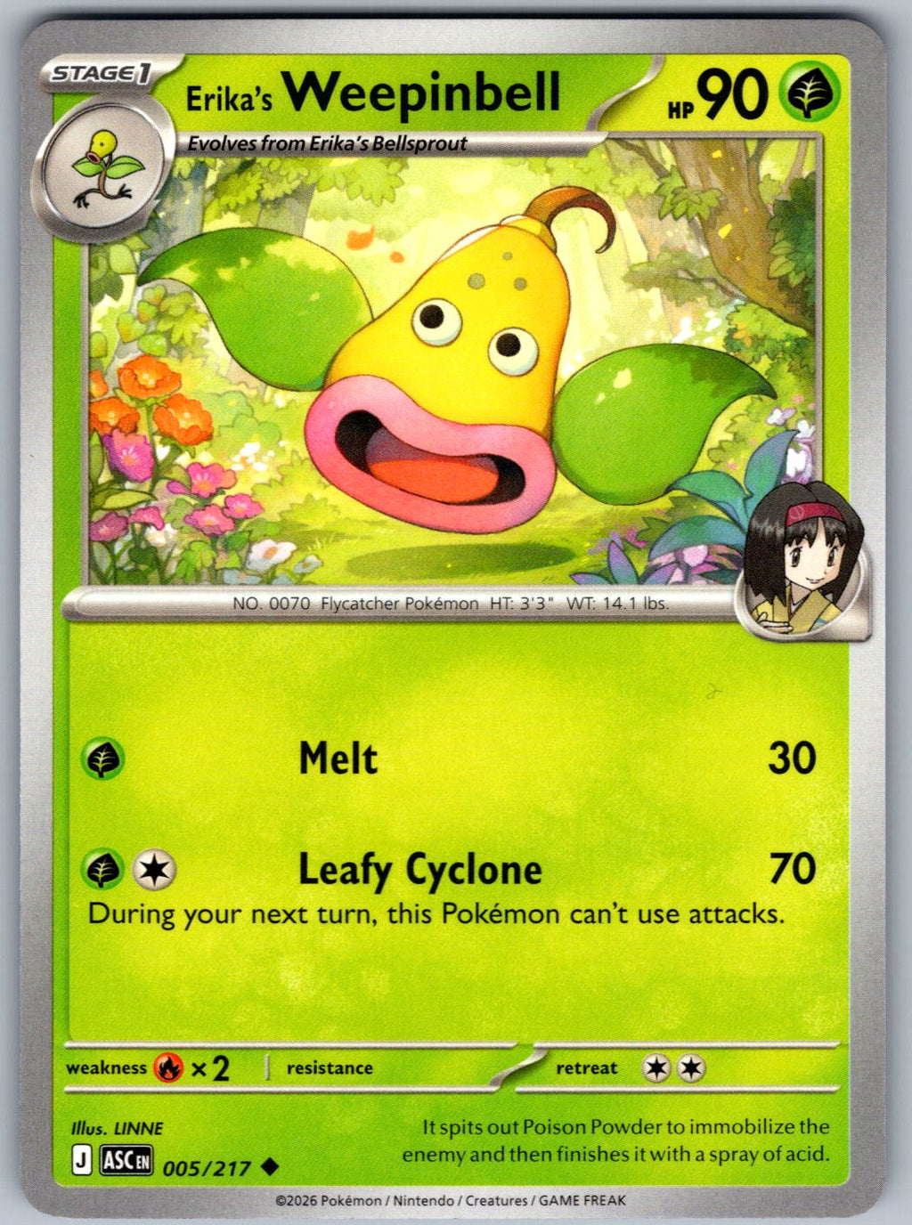Erika's Weepinbell 005/217 Ascended Heroes Pokemon