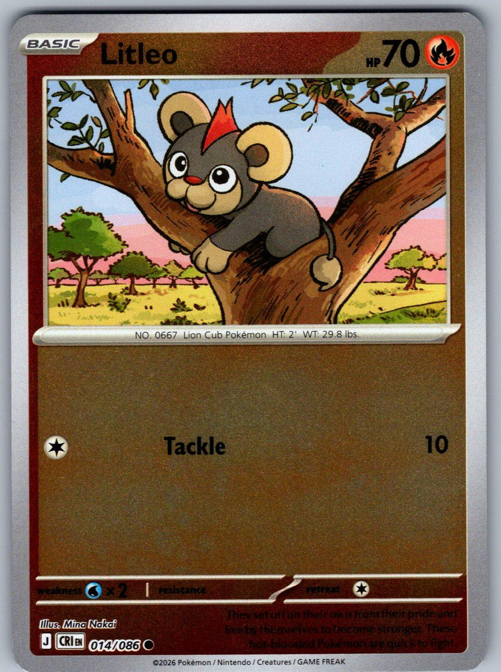 Litleo 014/086 Chaos Rising Pokemon Reverse Holo