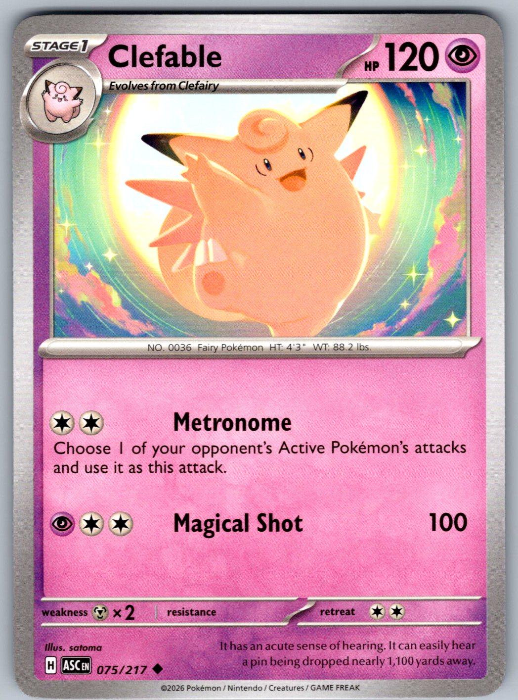 Clefable 075/217 Ascended Heroes Pokemon