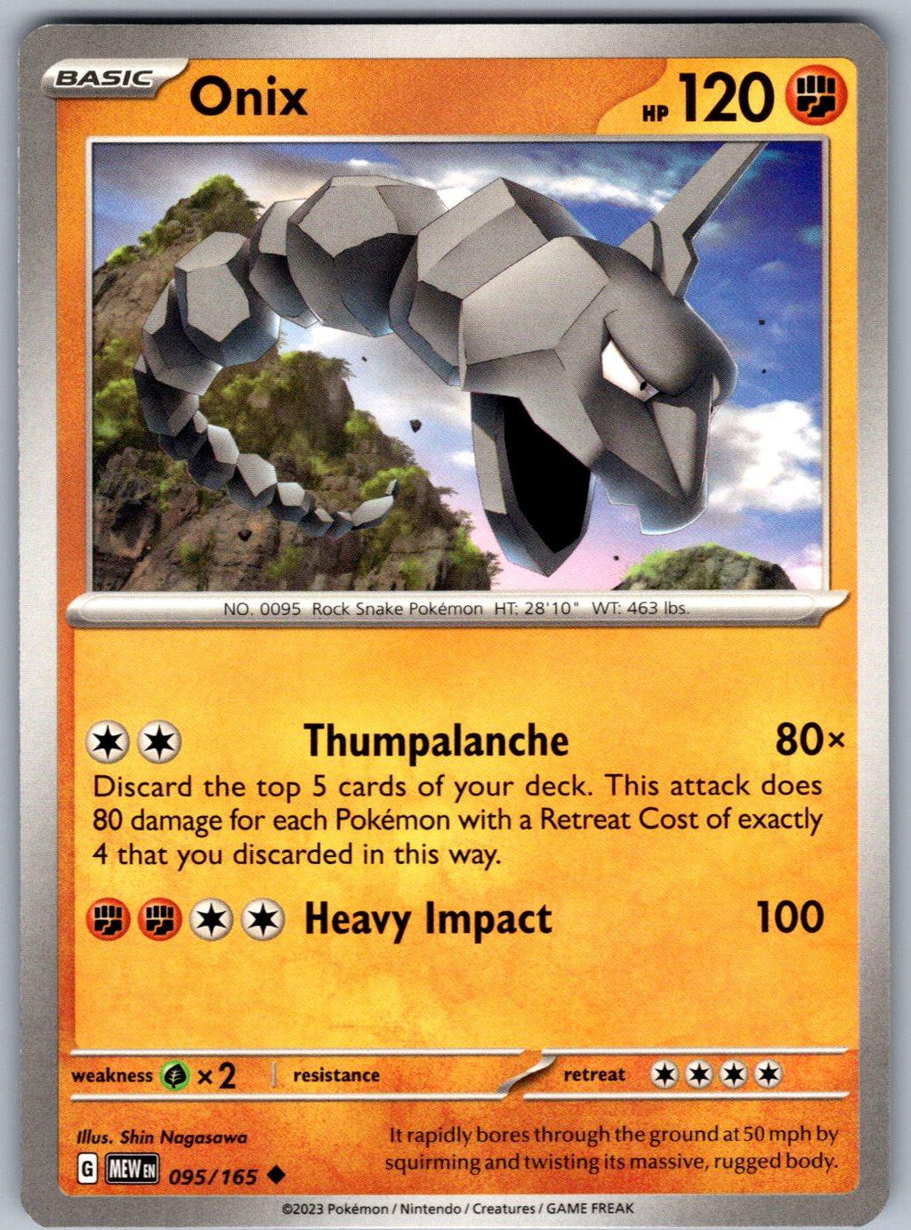 Onix 095/165 151 Pokemon