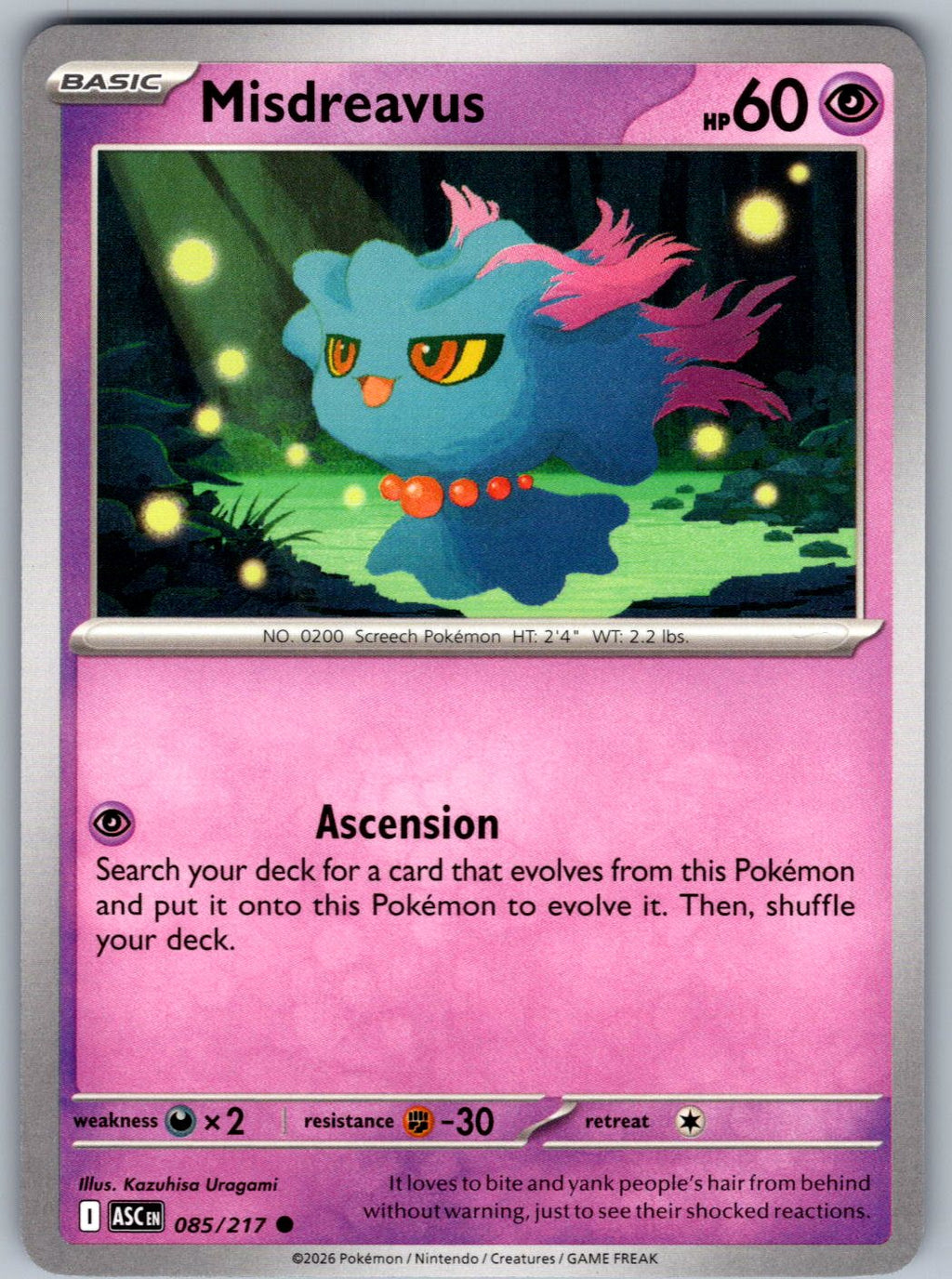 Misdreavus 085/217 Ascended Heroes Pokemon