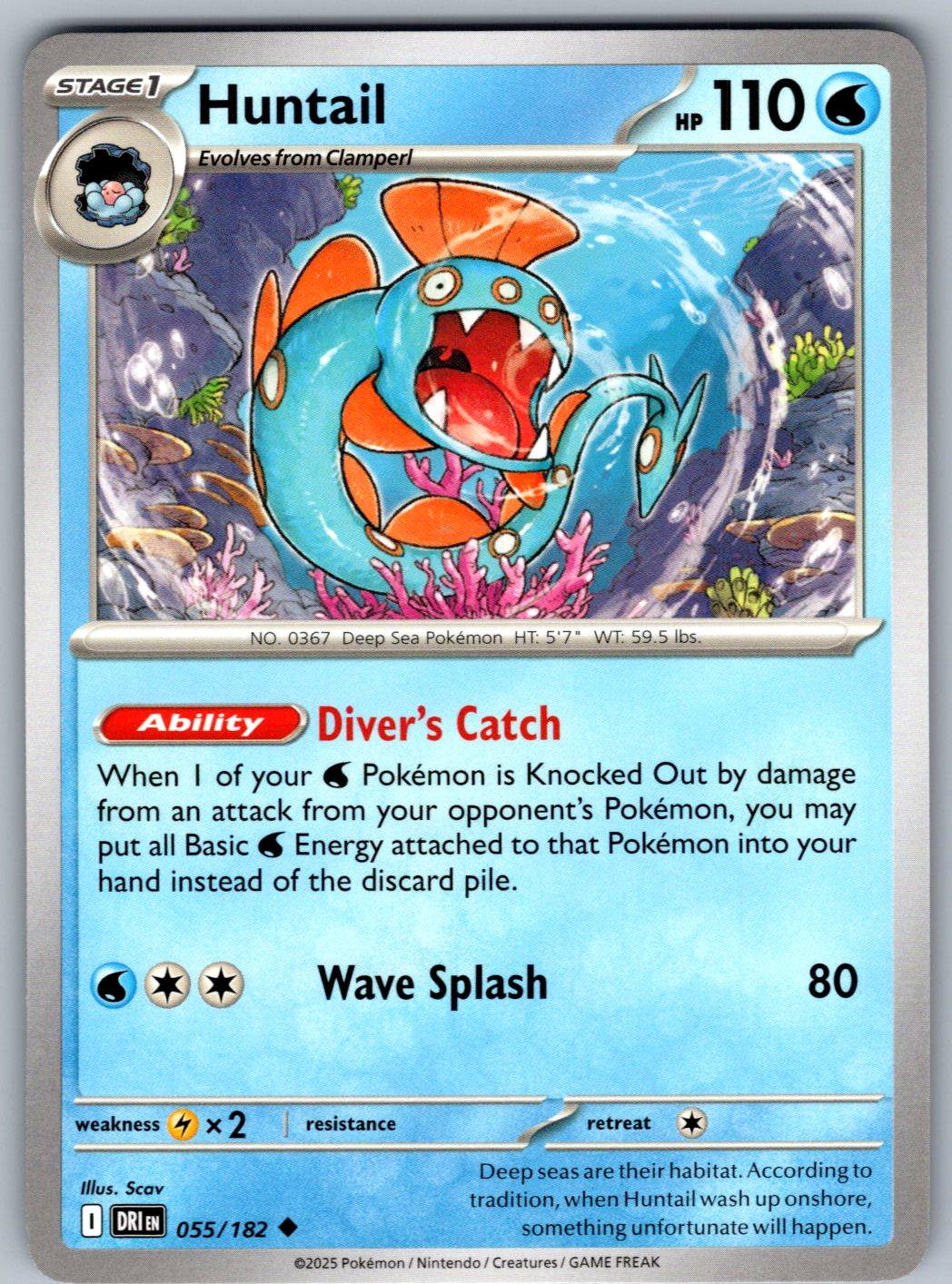 Huntail 055/182 Destined Rivals Pokemon