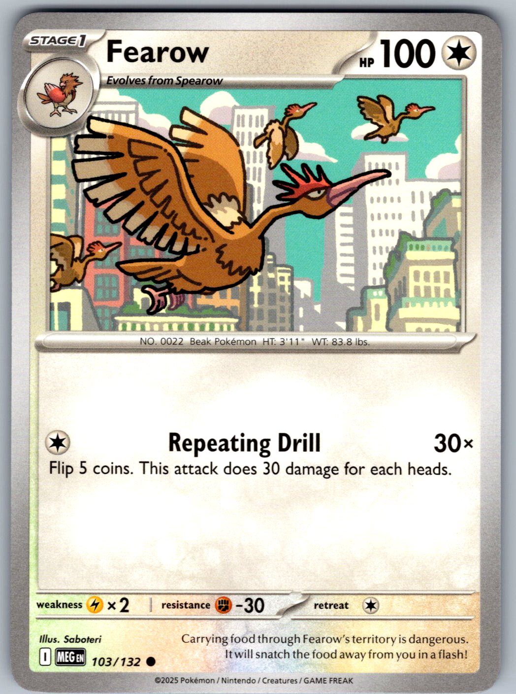 Fearow 103/132 Mega Evolution Pokemon