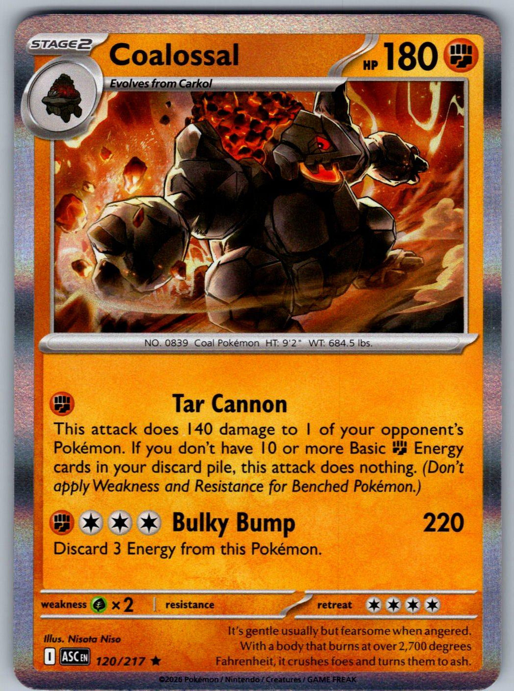 Coalossal 120/217 Ascended Heroes Pokemon Holo