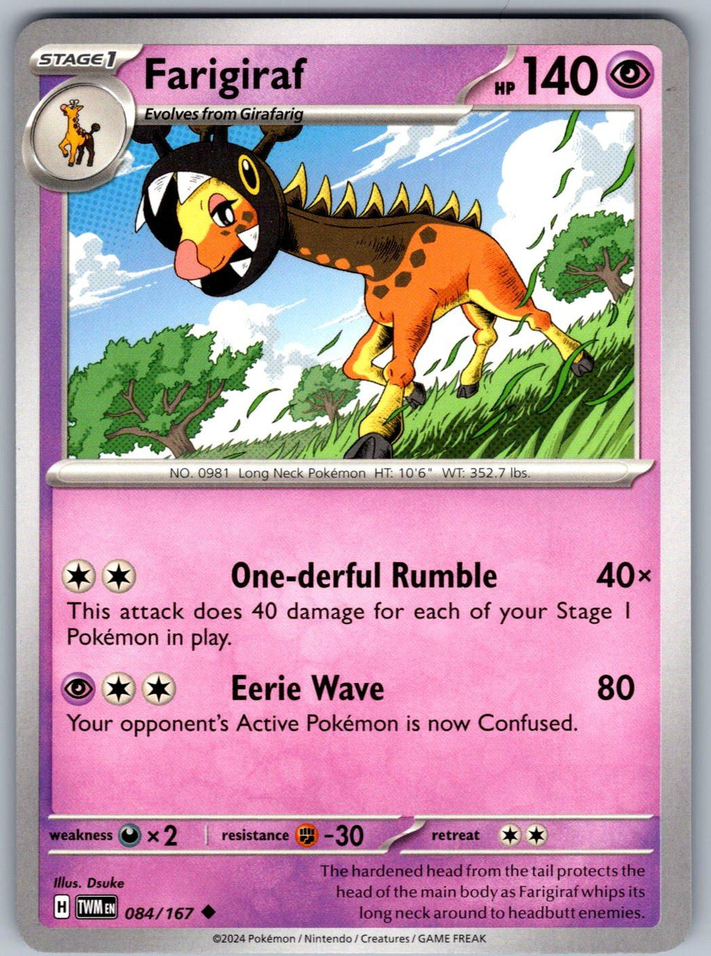 Farigiraf 084/167 Twilight Masquerade Pokemon