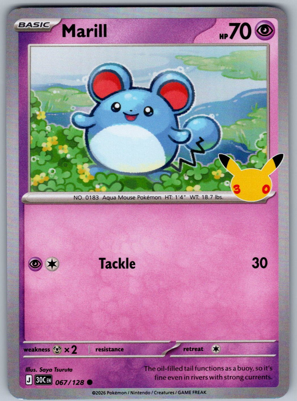 Marill 067/128 ME: 30th Celebration Pokemon Holo