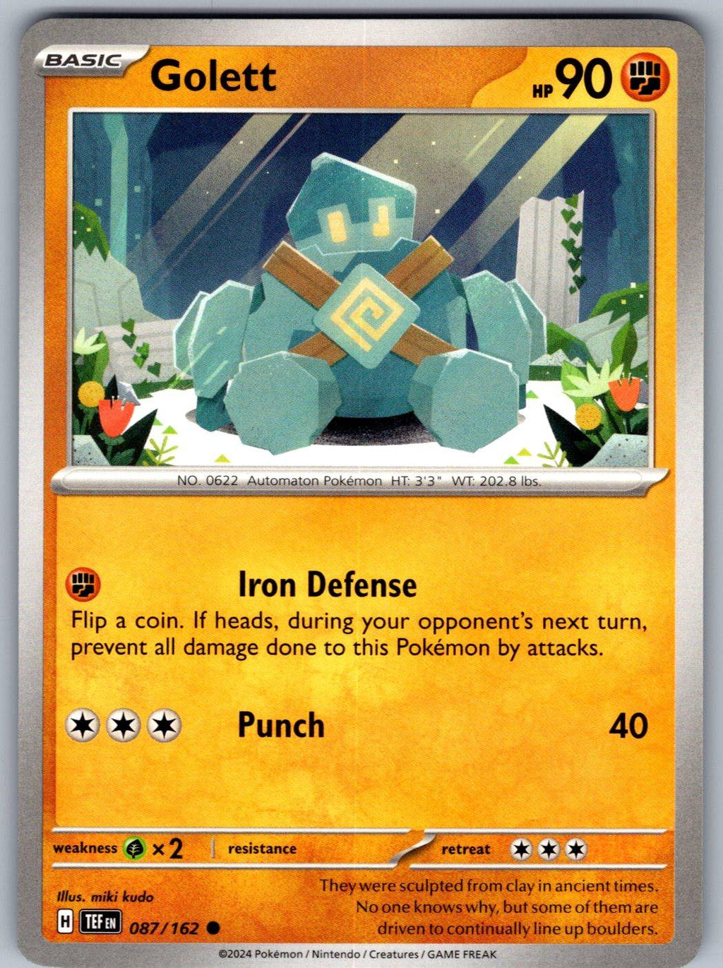 Golett 087/162 Temporal Forces Pokemon