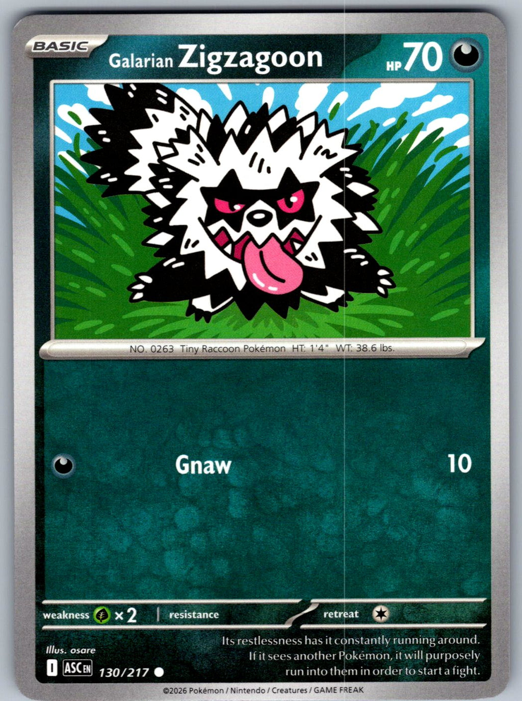 Galarian Zigzagoon 130/217 Ascended Heroes Pokemon