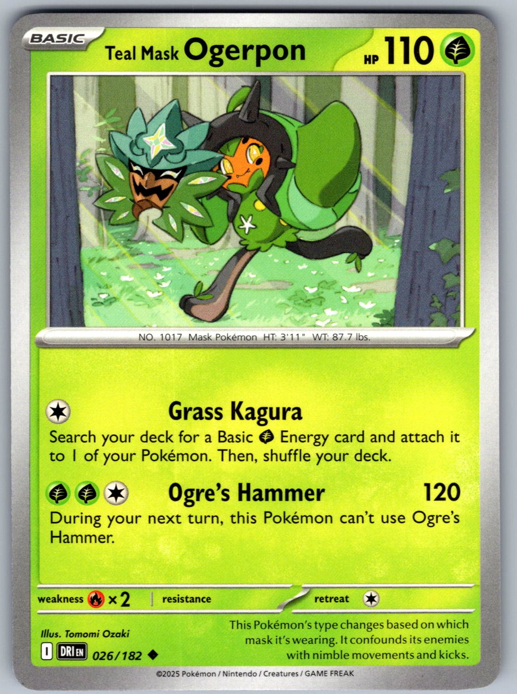 Teal Mask Ogerpon 026/182 Destined Rivals Pokemon