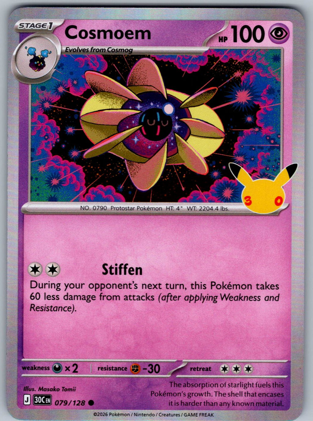 Cosmoem 079/128 ME: 30th Celebration Pokemon Holo