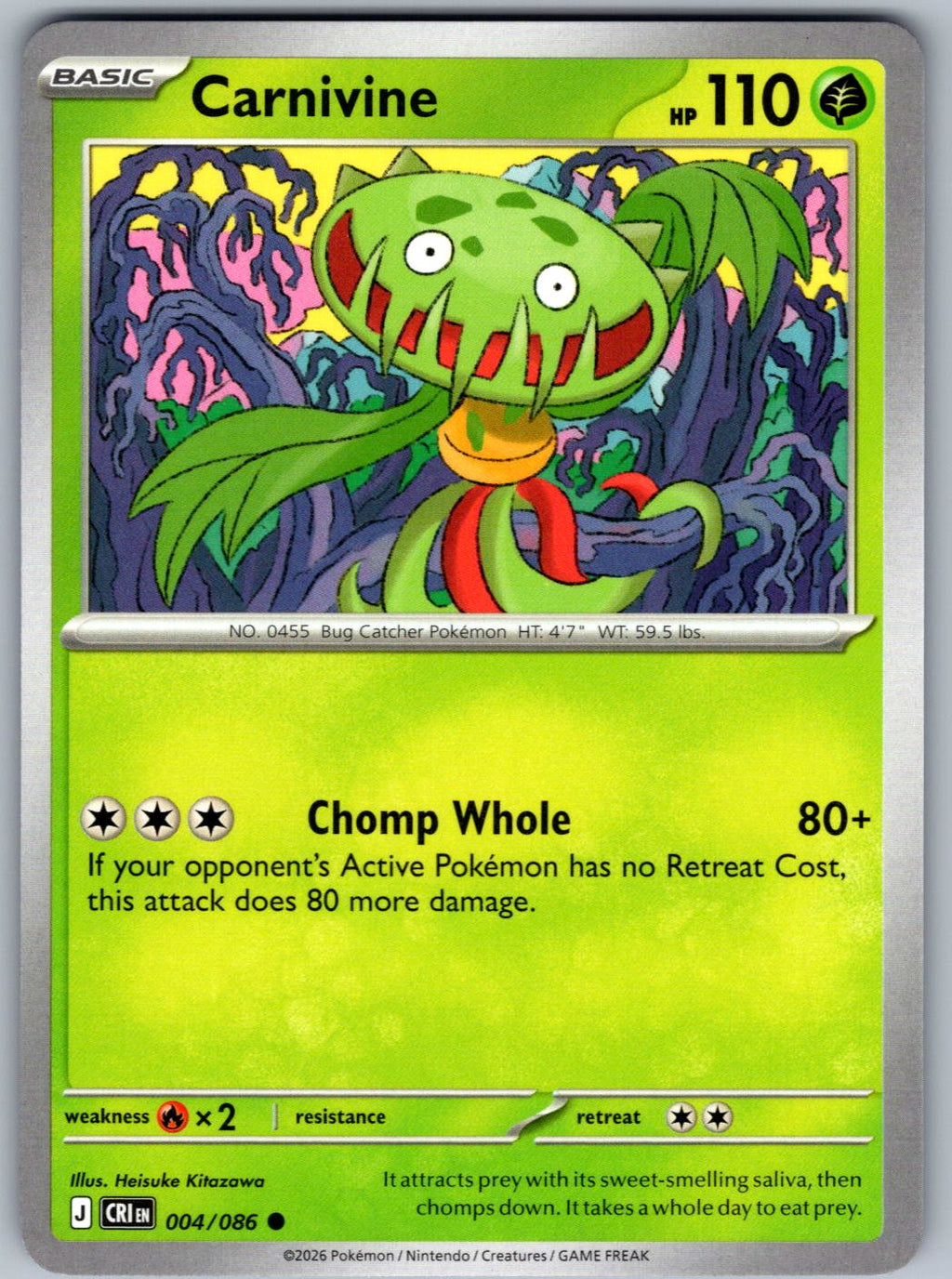 Carnivine 004/086 Chaos Rising Pokemon