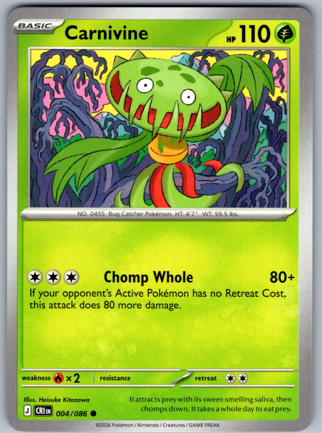 Carnivine 004/086 Chaos Rising Pokemon