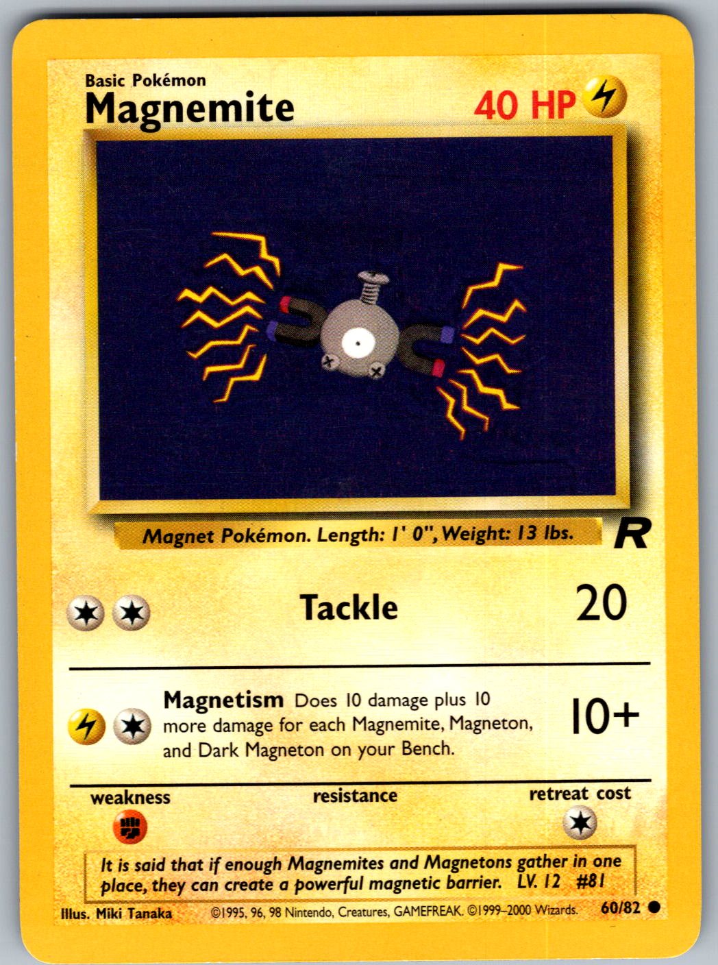 Magnemite 60/82 Team Rocket Pokemon Unlimited
