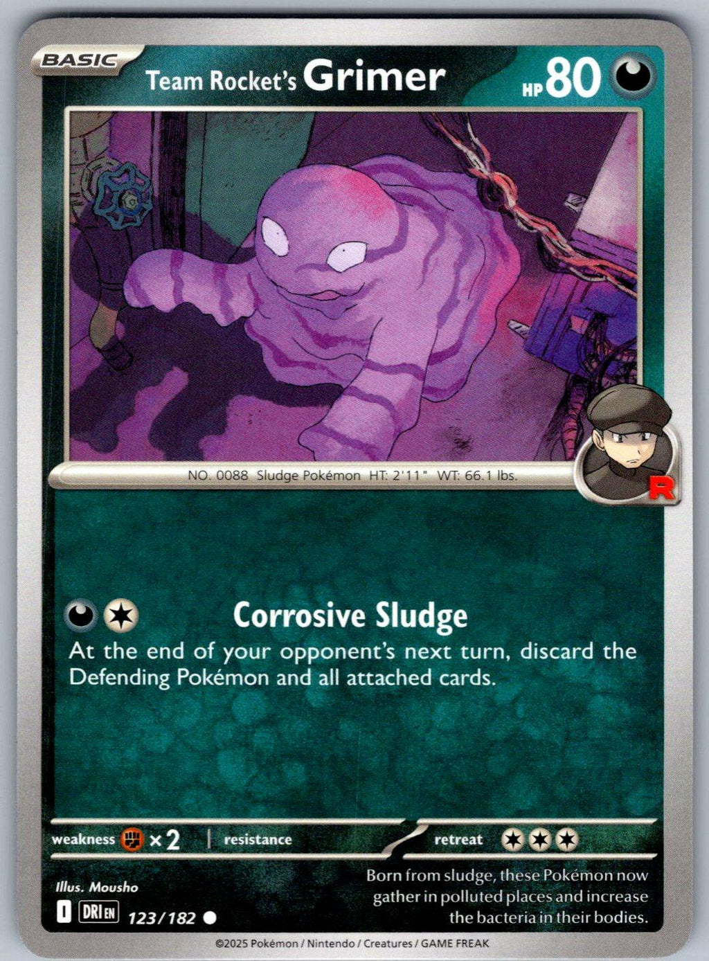 Team Rocket's Grimer 123/182 Destined Rivals Pokemon
