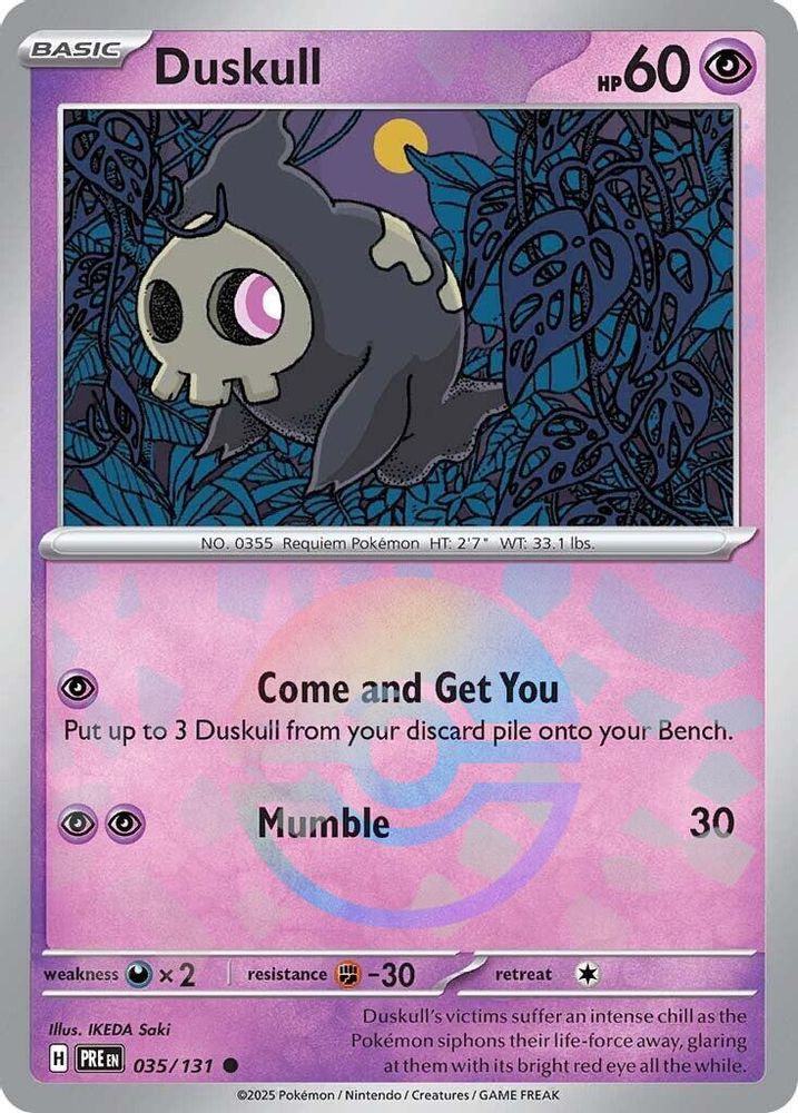 Duskull (Poke Ball Pattern) 035/131 Prismatic Evolutions Pokemon Holo