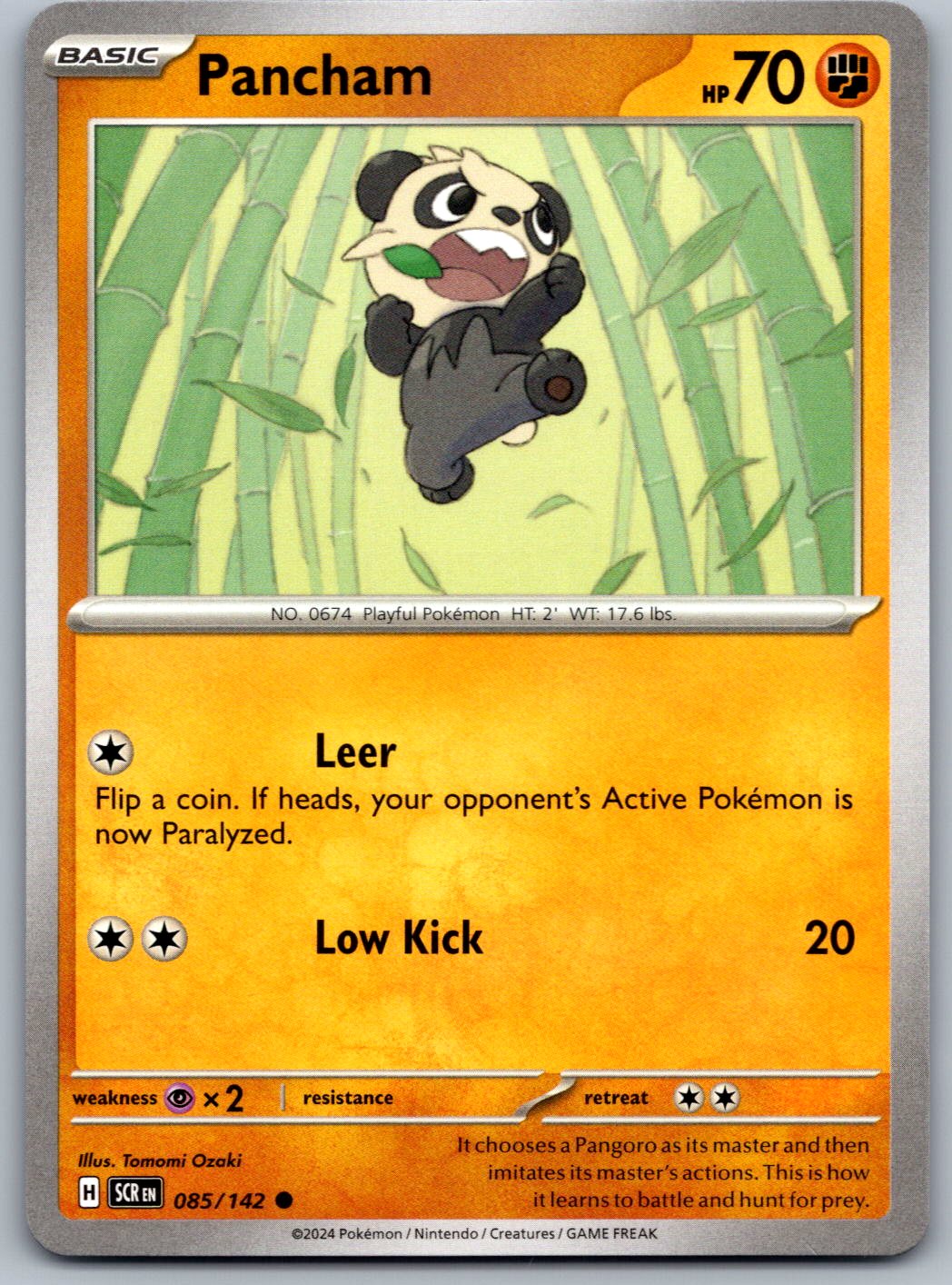 Pancham 85/142 Stellar Crown Pokemon