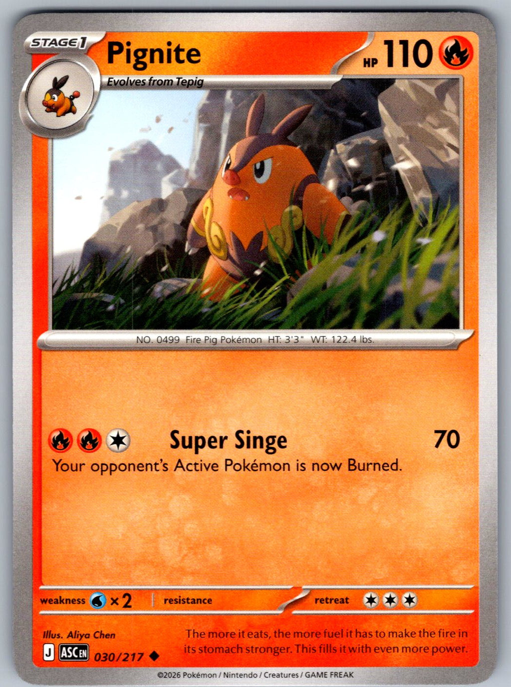 Pignite 030/217 Ascended Heroes Pokemon