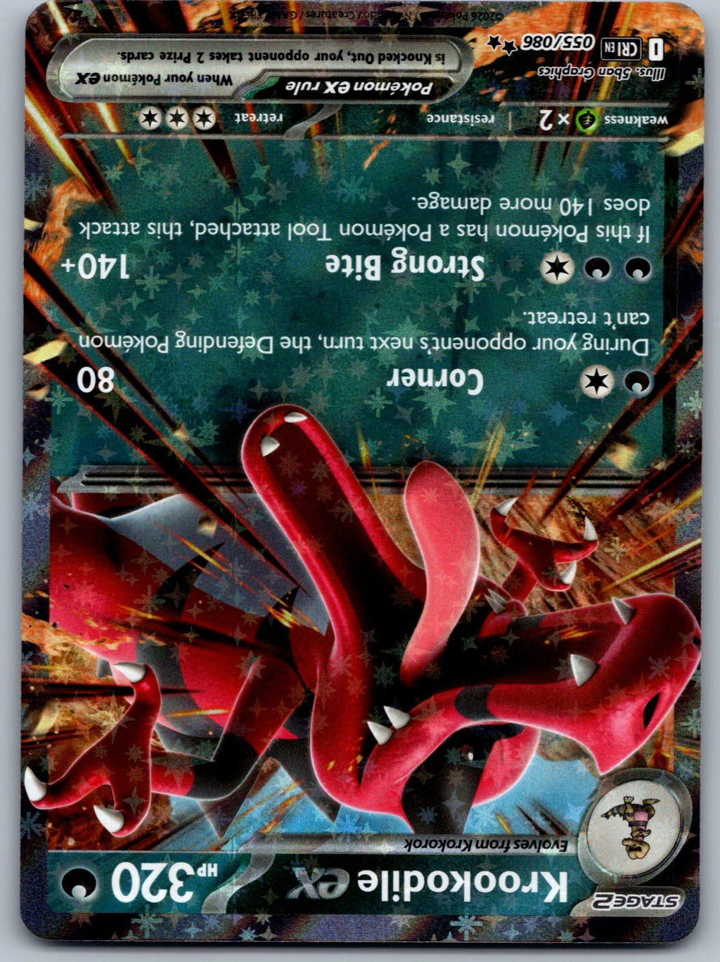 Krookodile ex 055/086 Chaos Rising Pokemon Holo