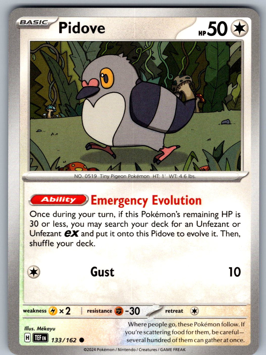 Pidove 133/162 Temporal Forces Pokemon