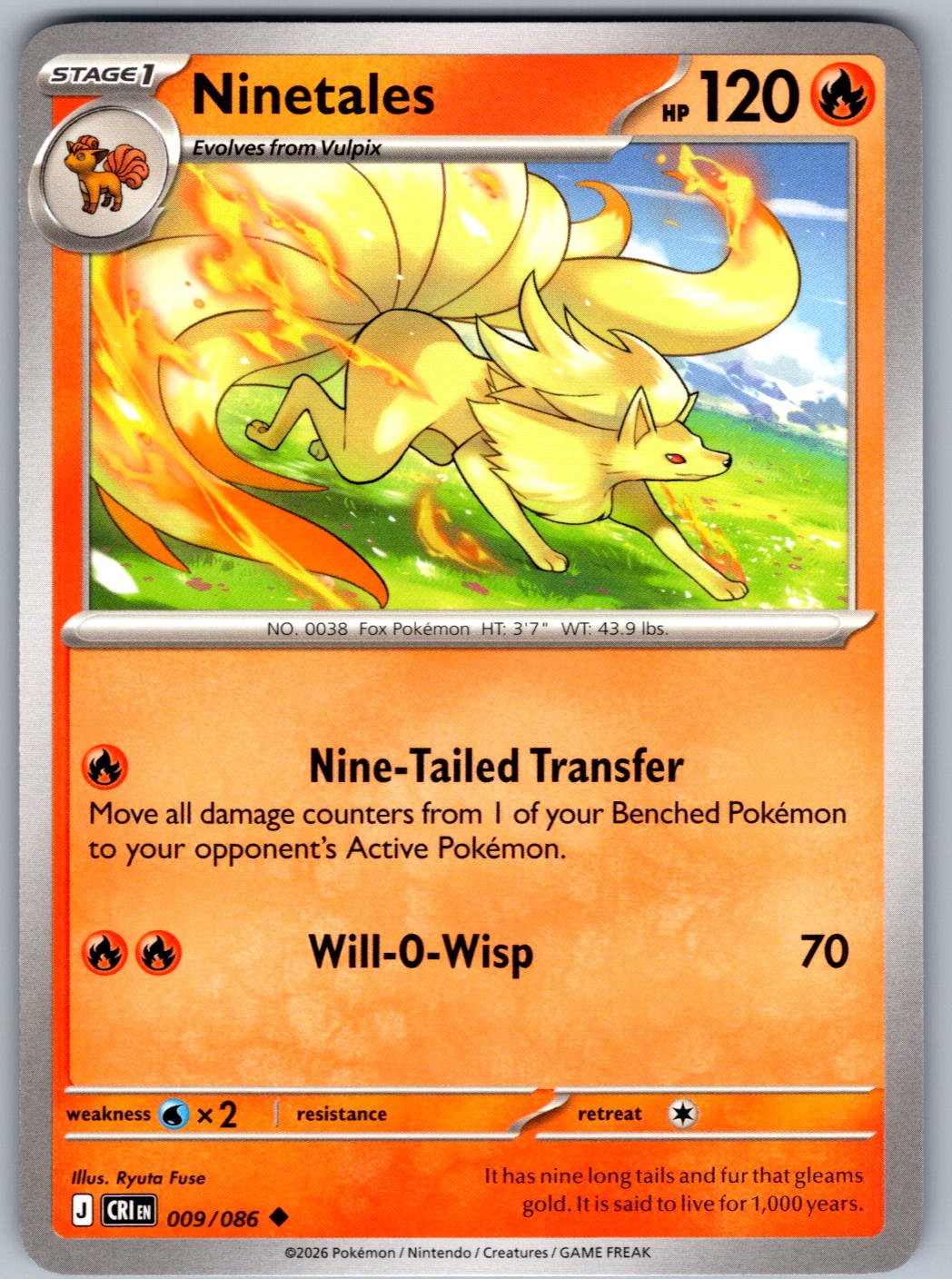 Ninetales 009/086 Chaos Rising Pokemon