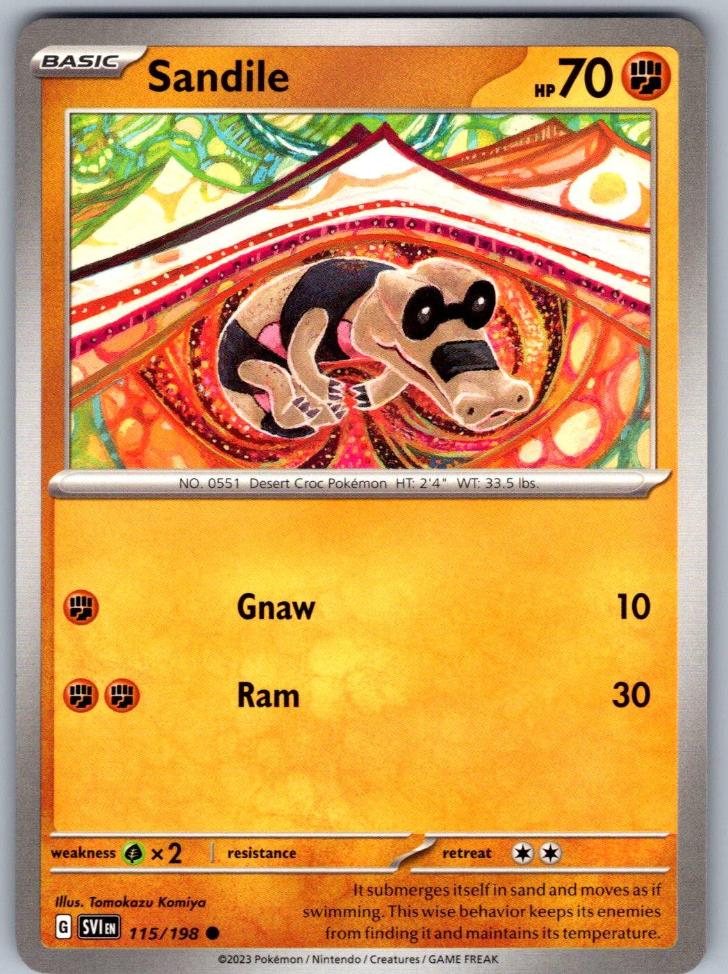 Sandile 115/198 Scarlet & Violet Pokemon