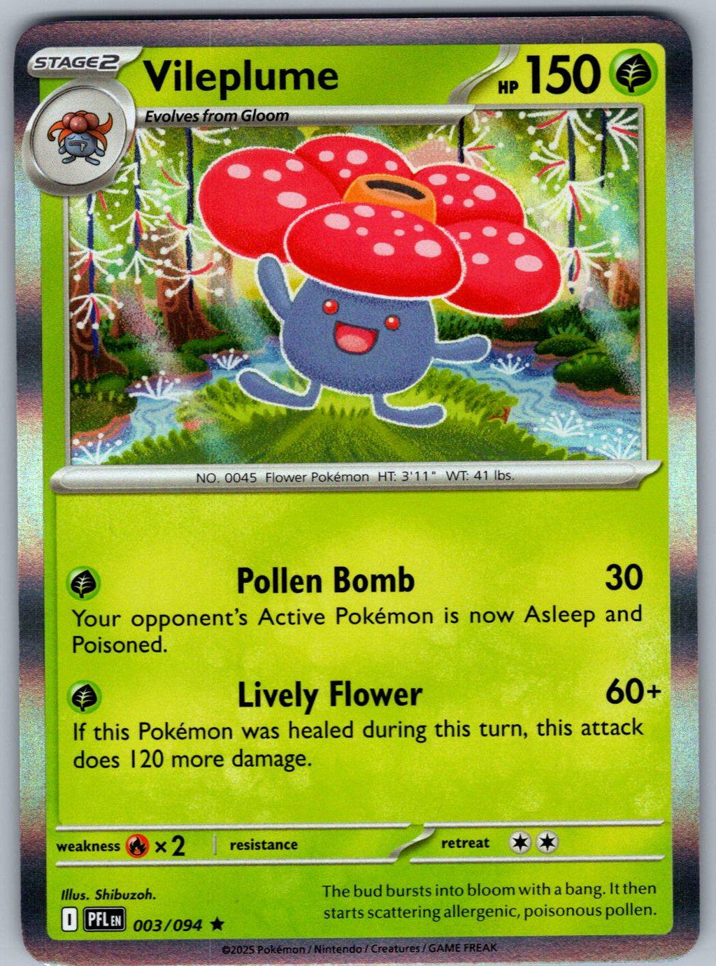 Vileplume 003/094 Phantasmal Flames Pokemon Holo