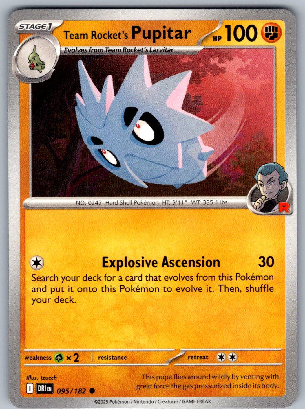 Team Rocket's Pupitar 095/182 Destined Rivals Pokemon