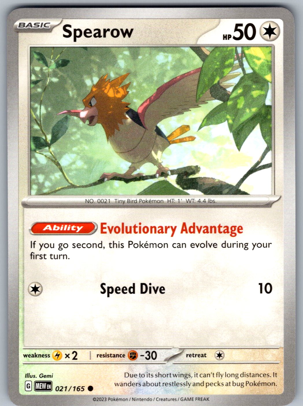 Spearow 021/165 151 Pokemon