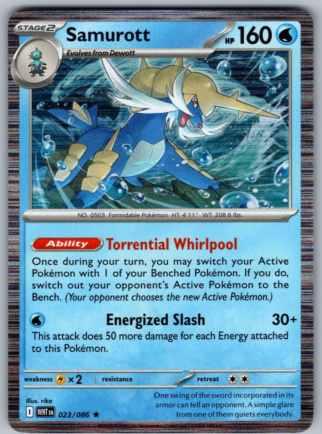 Samurott 023/086 White Flare Pokemon Holo