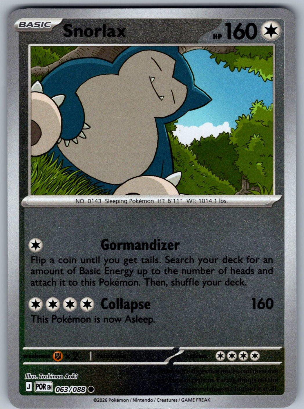Snorlax 063/088 Perfect Order Pokemon Reverse Holo