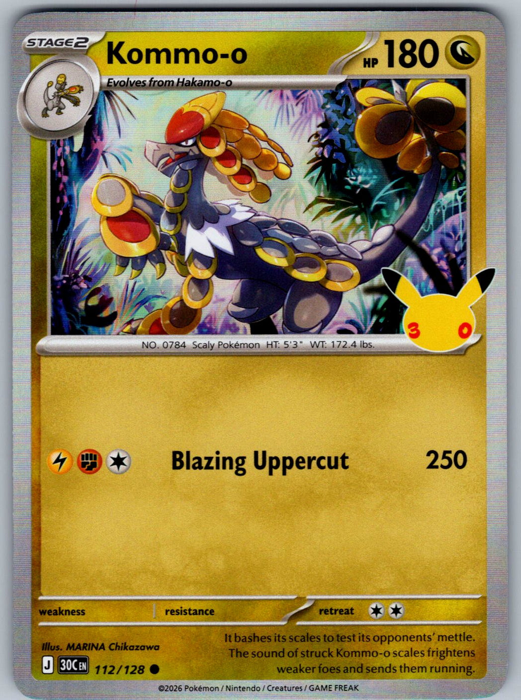 Kommo-o 112/128 ME: 30th Celebration Pokemon Holo