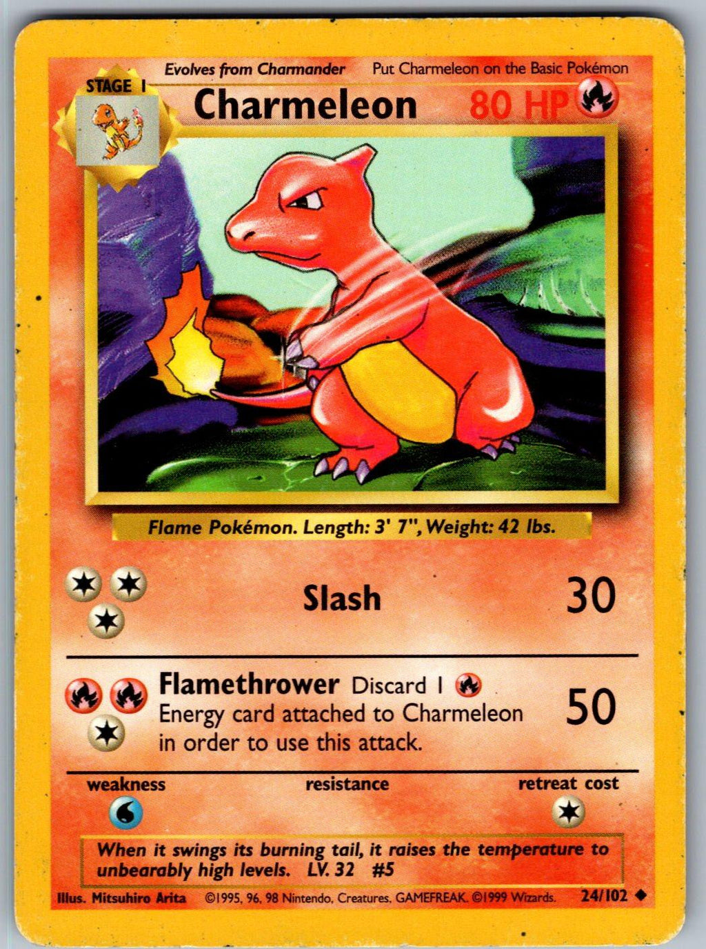 Charmeleon 24/102 Base Set Unlimited Pokemon