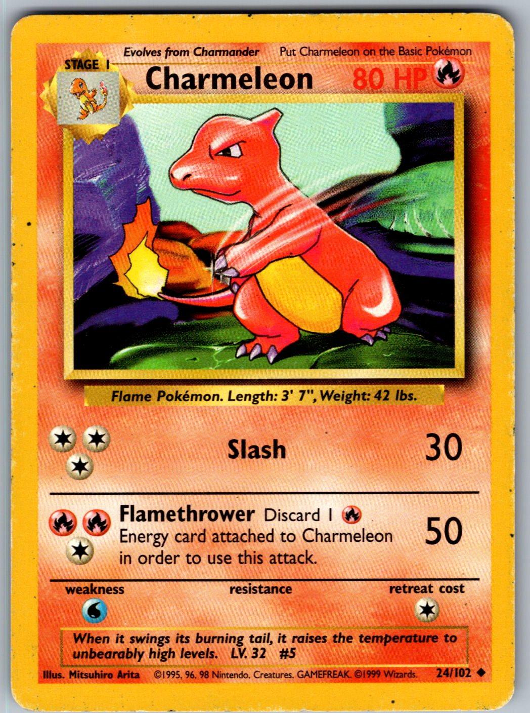 Charmeleon 24/102 Base Set Unlimited Pokemon