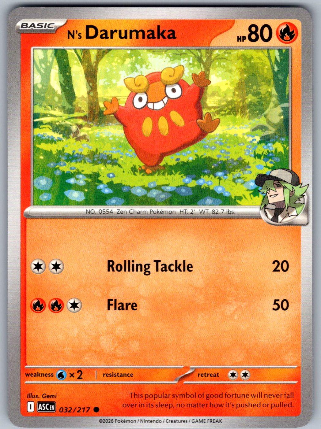 N's Darumaka 032/217 Ascended Heroes Pokemon