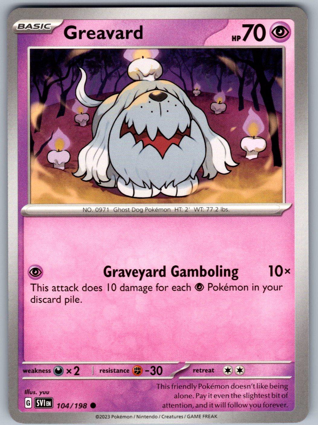 Greavard 104/198 Scarlet & Violet Pokemon