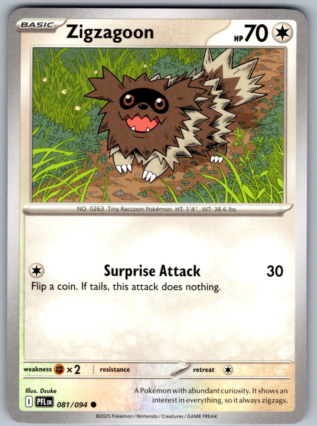 Zigzagoon 081/094 Phantasmal Flames Pokemon